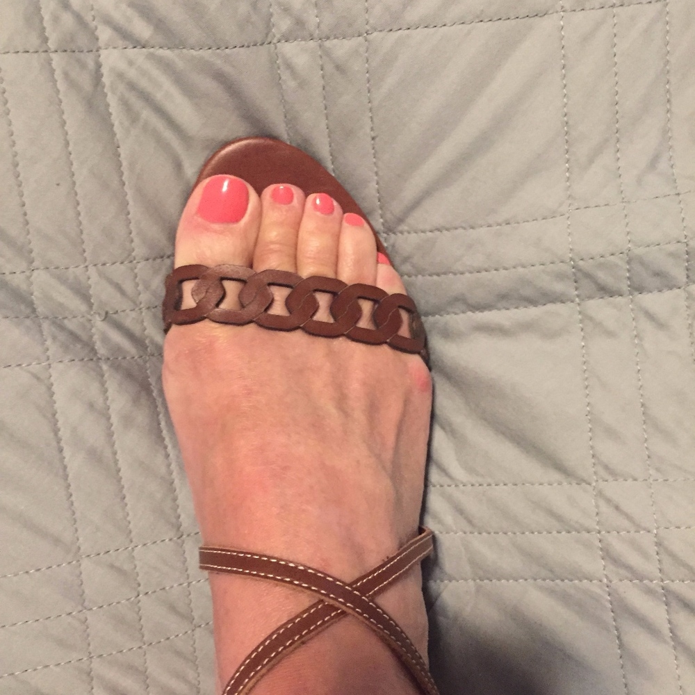 wedge sandals-brown,  Talbots